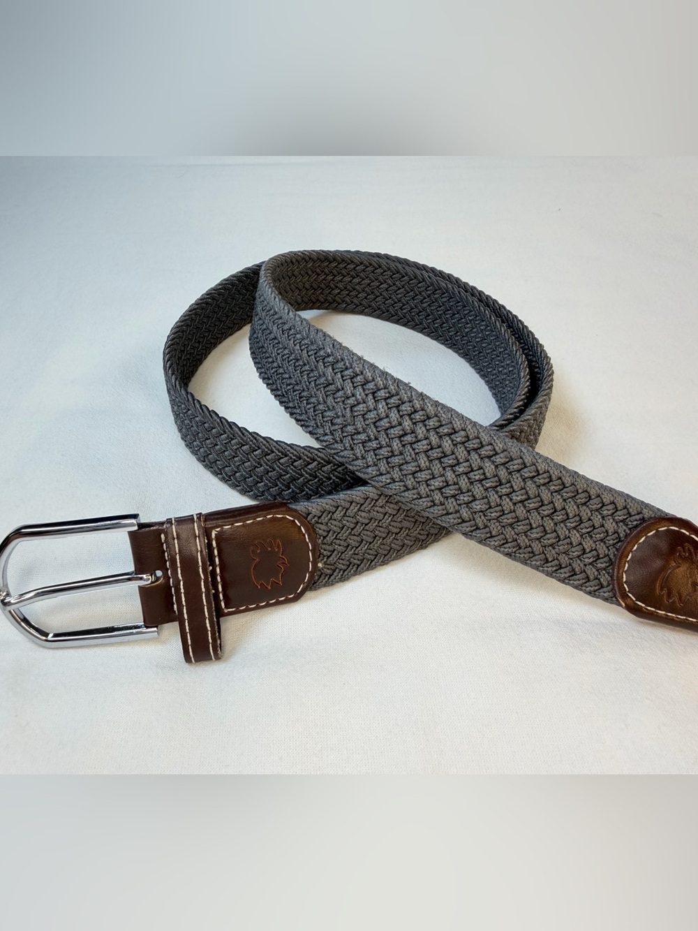 Roostas Scottsdale Grey Woven Stretch Belt Medium